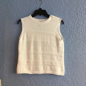 Talbots Sleeveless Knit White Top size small